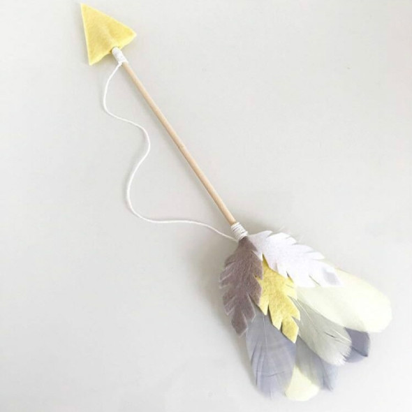 Wooden Arrow Feather Pendant Game Tent Decoration(White Gray)