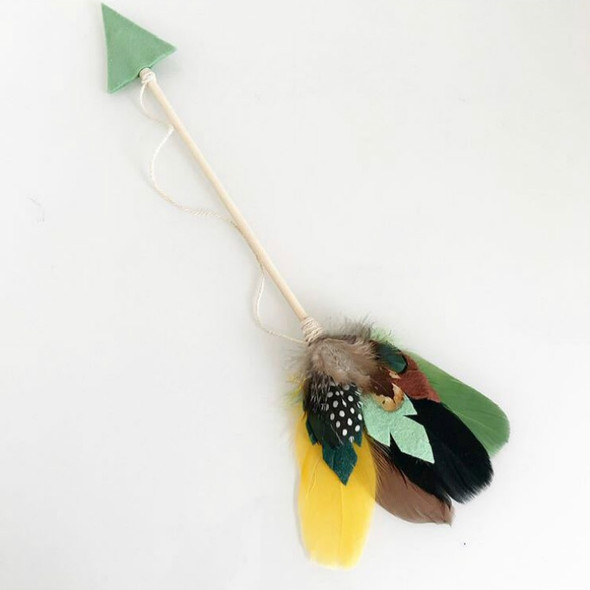 Wooden Arrow Feather Pendant Game Tent Decoration(Black Green)