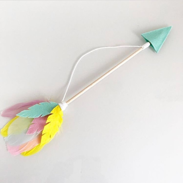 Wooden Arrow Feather Pendant Game Tent Decoration(Yellow Pink)