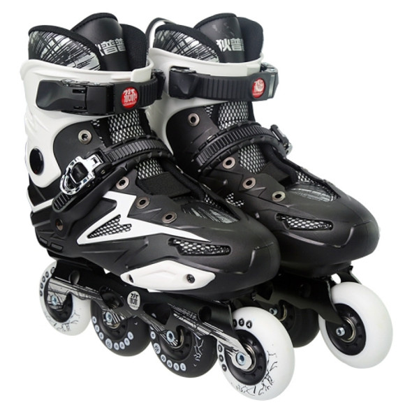 Dile Bear F35 Adult Single Row Four-wheel Roller Skates Skating Shoes, Size : 40 (Black)