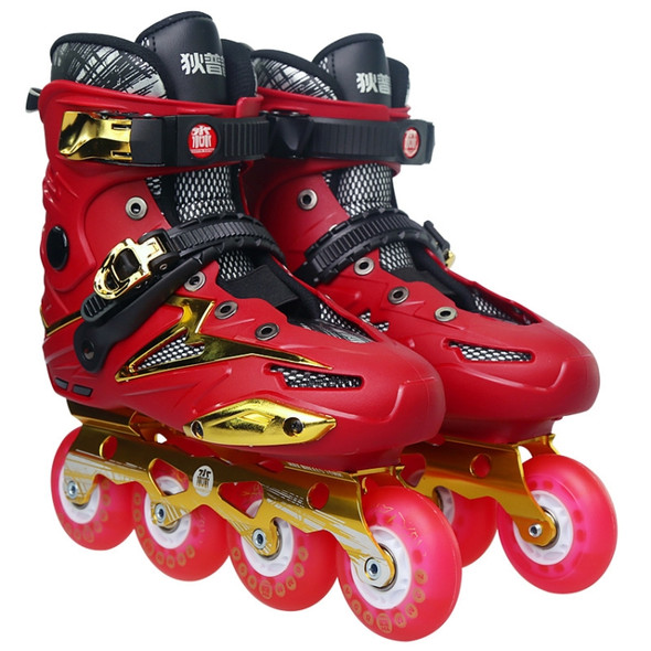 Dile Bear F35 Adult Single Row Four-wheel Roller Skates Skating Shoes, Size : 40 (Red)