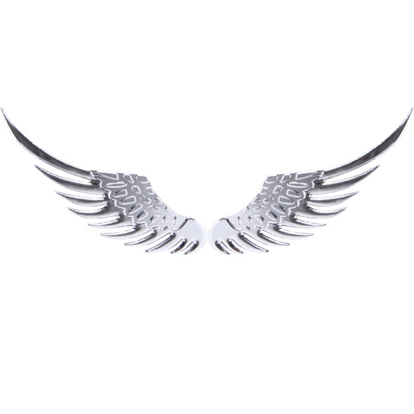 3D Angel Wing Metal Sticker Decal Auto Car Emblem Decal Decoration Color Silver