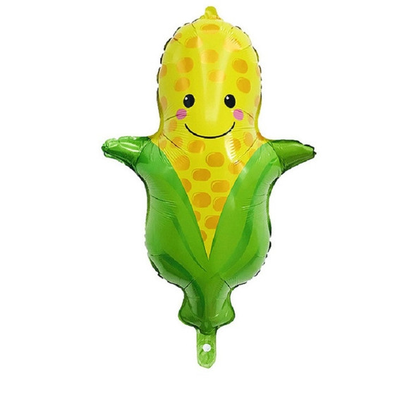 2 PCS Cartoon Vegetables and Fruits Aluminum Film Balloon Children Party Decoration Supplies Inflatable Toys(Corn)
