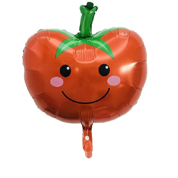 2 PCS Cartoon Vegetables and Fruits Aluminum Film Balloon Children Party Decoration Supplies Inflatable Toys(Tomato)