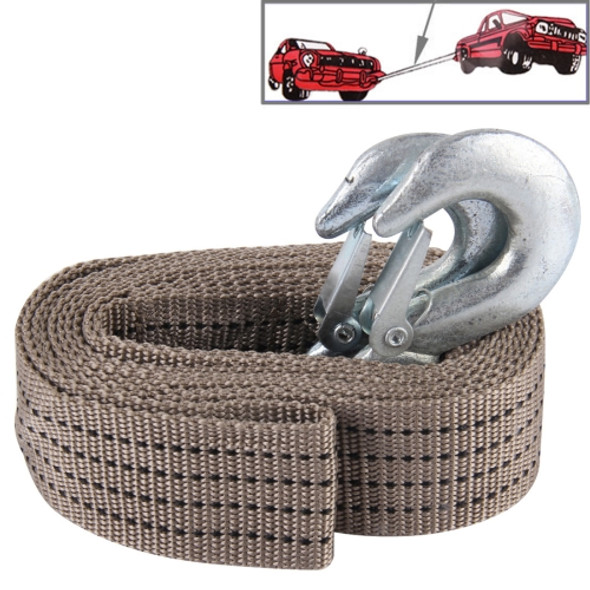 ZONGYUAN 3m×4cm 3 Ton Car Towing Rope Straps with Two Hooks High Strength Cable Cord Heavy Duty Recovery Securing Accessories for Cars Trucks(Grey)