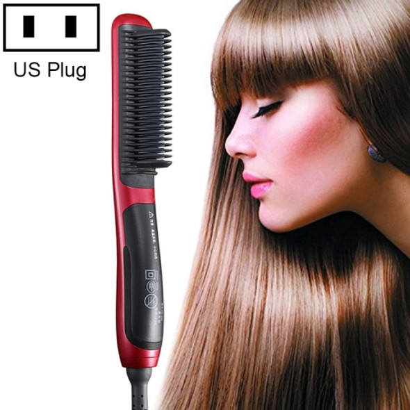 Electric Hair Curler Comb Mini Coil Straight Dual-use Electric Splint Negative Ion Straight Hair Comb, Specification:U.S. Plug