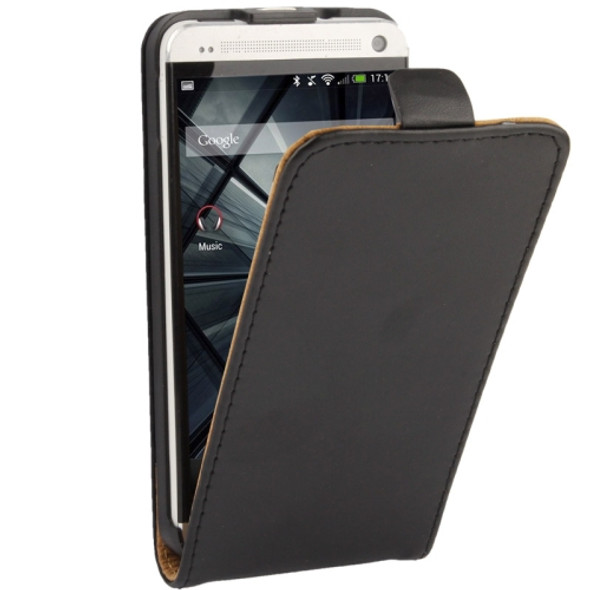 Vertical Flip Leather Case for HTC One / M7  (Black)