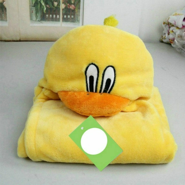 Baby Animal Shape Hooded Cape Bath Towel, Size:100×75cm(Big-Eyed Yellow Duck)