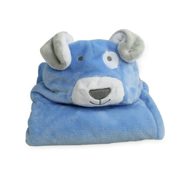 Baby Animal Shape Hooded Cape Bath Towel, Size:100×75cm(Blue Dog)