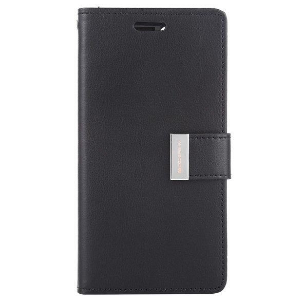 For iPhone 11 MERCURY GOOSPERY RICH DIARY Crazy Horse Texture Horizontal Flip Leather Case  with Holder & Card Slots & Wallet(Black)