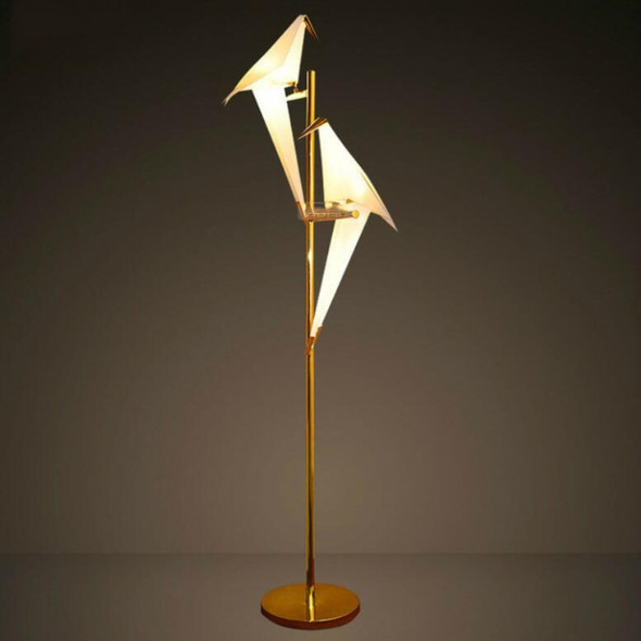 Simple and Creative Qian Zhihe Birdie Study LED Bedroom Bedside Vertical Floor Lamp(Two-headed Thousand Paper Cranes)