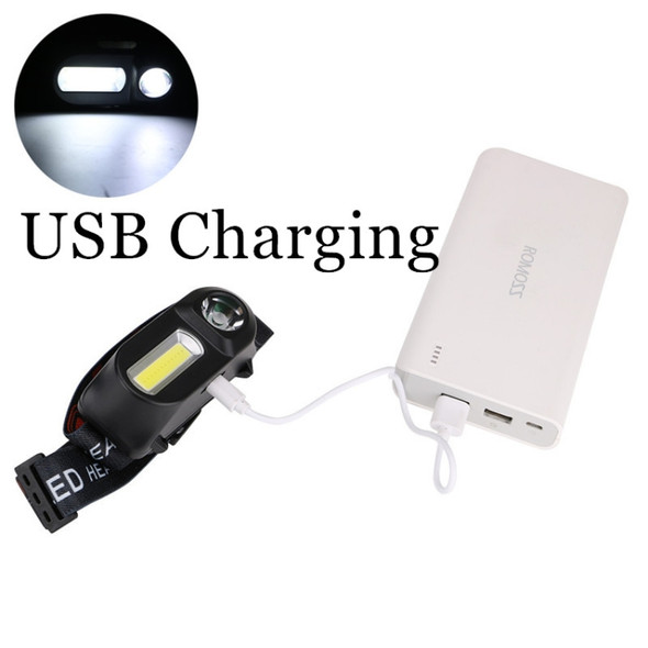 Outdoor camping Portable mini XPE+COB LED Headlamp USB charging Fishing headlights flashlight