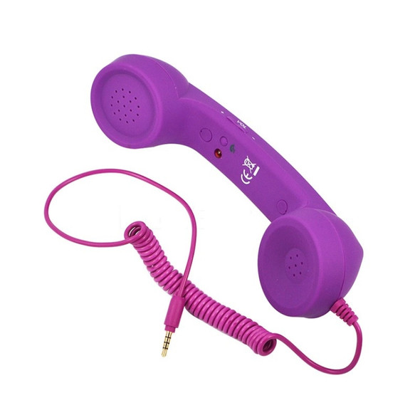 3.5mm Plug Mic Retro Telephone Anti-radiation Cell Phone Handset Receiver(Purple)
