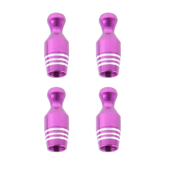 4 PCS Universal Bowling Ball Shape Car Motor Bicycle Tire Valve Caps(Purple)