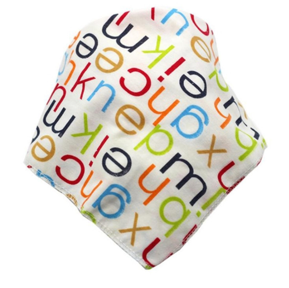 3 PCS Baby Saliva Towel Cotton Triangle Towel Baby Double-click Snap Turban Bib(Letter)