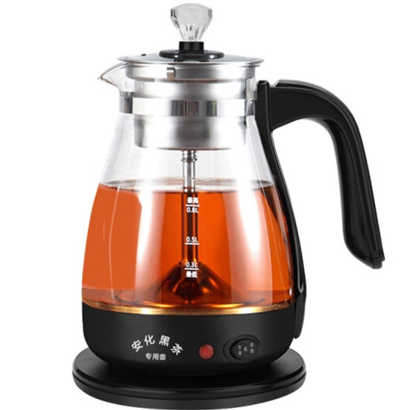 Fully Automatic Small Capacity Glass Electric Steam Teapot Black Tea Boiled Teapot (Black Printing Half Handle)