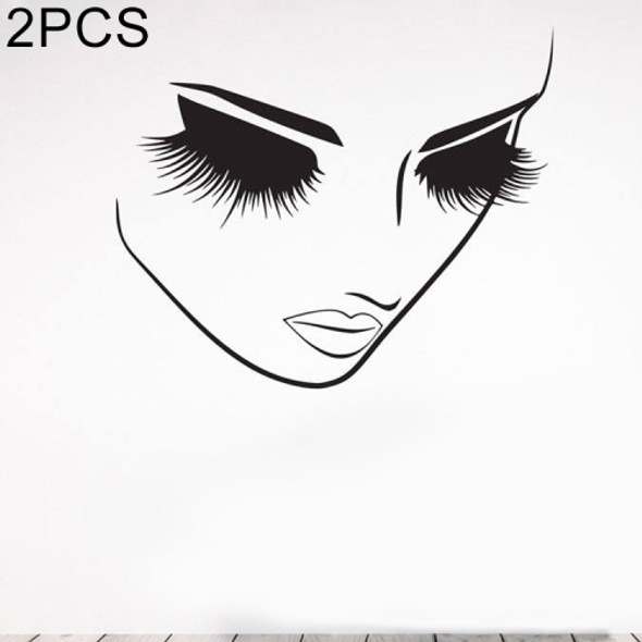 2 PCS Makeup Wall Salon Wall Beauty Studio Wall Art Decoration Sticker Wall Sticker, Size:65×57cm