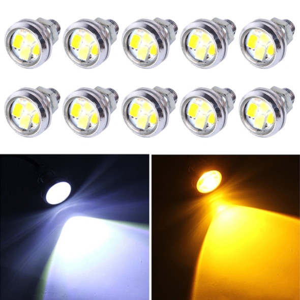 10 PCS 20W 4 LEDs SMD 5630 White Light + Yellow Light Daytime Running Light Turn Light Eagle Eye Light, DC 12V, Cable Length: 90cm(Silver)