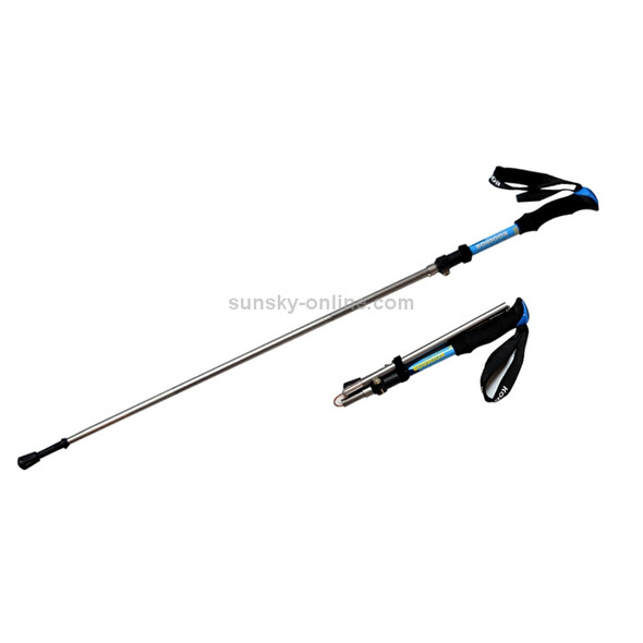 125cm Adjustable Portable Outdoor Aluminum Alloy Trekking Poles Stick(Blue)