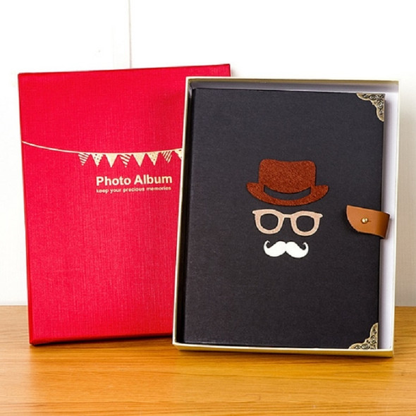 Hand-decorated Pasted Photo Album, Size:M(Moustache Mr)