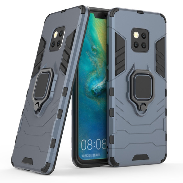 PC + TPU Shockproof Protective Case for Huawei Mate 20 Pro, with Magnetic Ring Holder (Navy Blue)