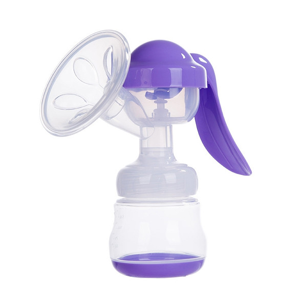 Painless Strength Adjustable Manual Massage Breast Pump(Purple)