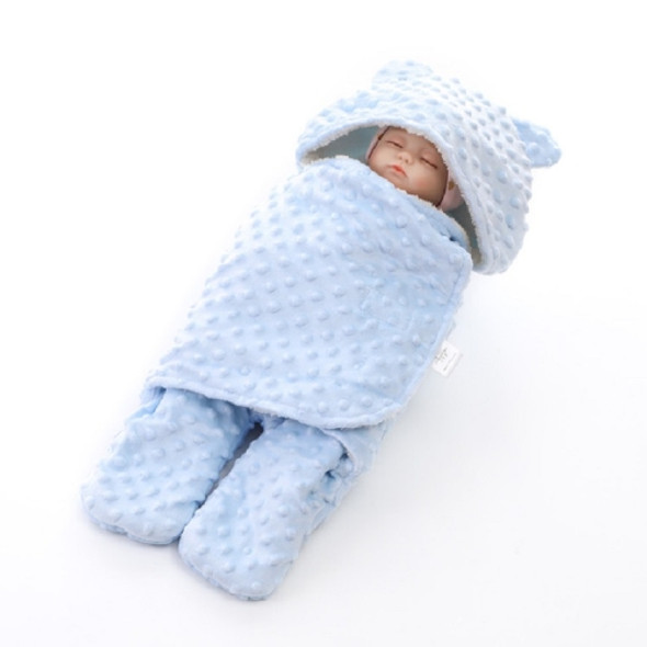 Winter Wrm Knit Solid Color Baby Bag Bedding Accessories, Size:L(78X86cm)(Blue)