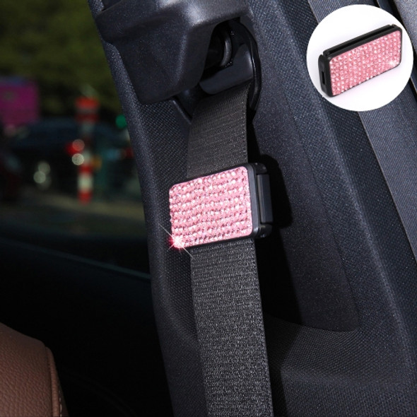 Car Seat Belts Crystal Clip Fixer Tightening Regulator (Pink)