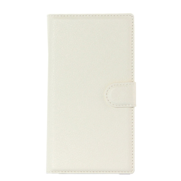 For Blackberry Priv Litchi Texture Horizontal Flip Leather Case with Magnetic Buckle & Holder & Card Slots & Wallet(White)