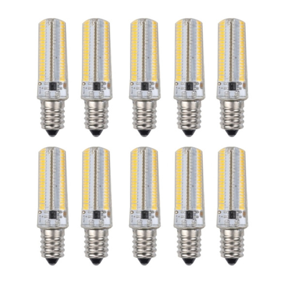 10 PCS E12 7W 152 LEDs 3014 SMD 600-700 LM Warm White Dimmable Silicone LED Corn Bulbs, AC 110V