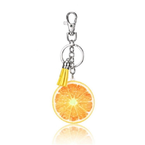 Creative Gift Fruit Charm Series Tassel Keychain Bag Pendant, Style:Orange