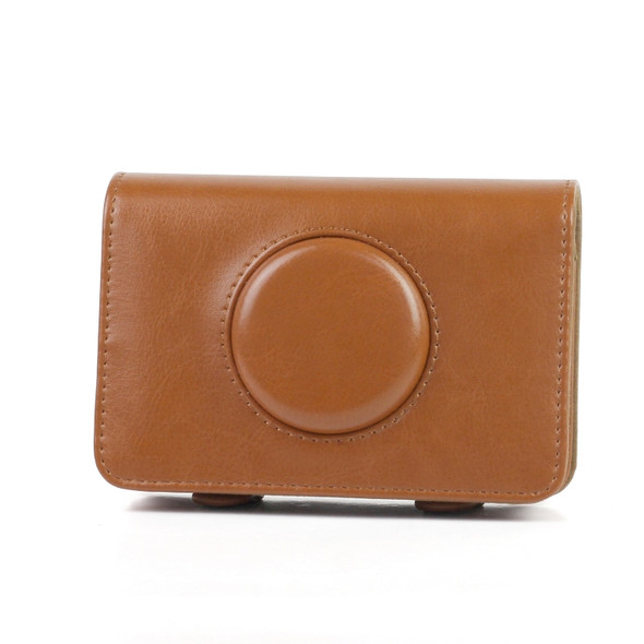 Solid Color PU Leather Case for Polaroid Snap Touch Camera (Brown)
