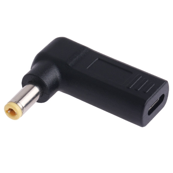 USB-C / Type-C Female to 5.5 x 2.5mm Male Plug Elbow Adapter Connector