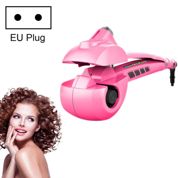 Spray Automatic Hair Curler Negative Ion Power Generation Splint, EU Plug (Pink)