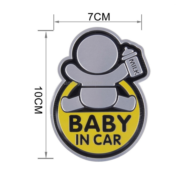 Baby in Car Happy Drinking Milk Infant Adoreable Style Car Free Sticker(Yellow)