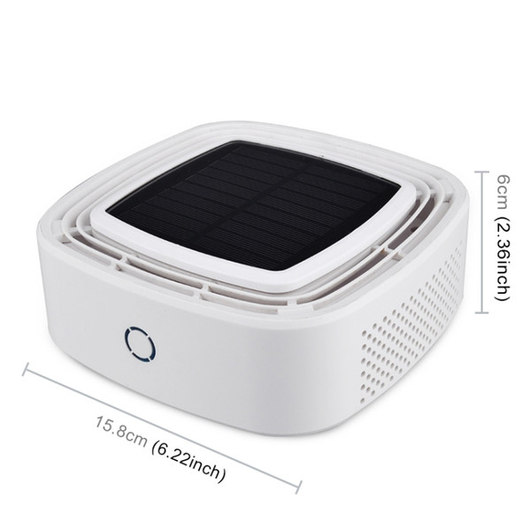 XJ-005 Car / Household Solar Energy Smart Touch Control Air Purifier Negative Ions Air Cleaner(White)