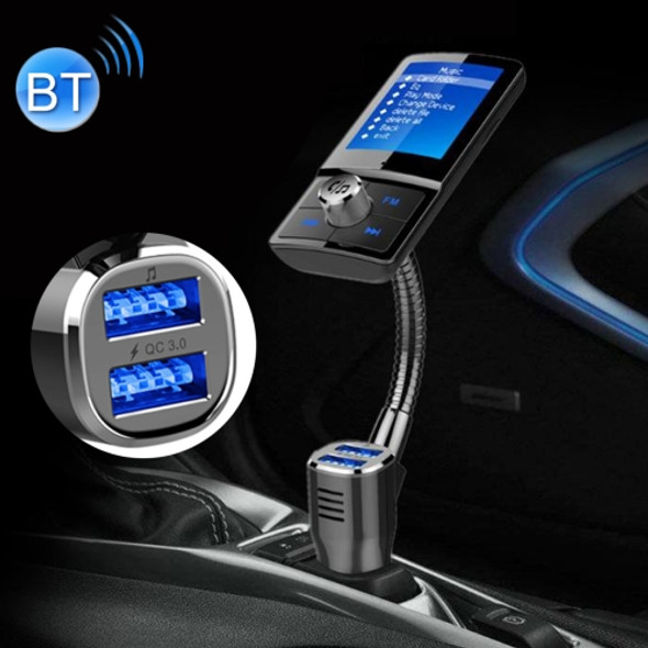 BC-43 Bluetooth Car Kit FM Transmitter Car 2 USB Charger with LED Display, Support Handsfree Function & TF Card