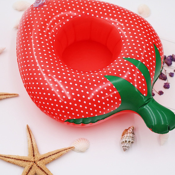 10 PCS Strawberry Shape Inflatable Coaster Floating Water Drink Cup Holder