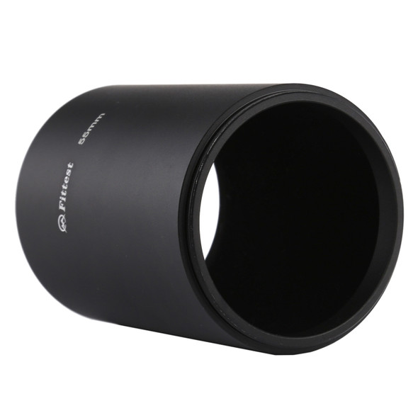 FITTEST 55mm Thread Type Straight Tube Full Metal Lens Hood Shade for Medium Telephoto Lens