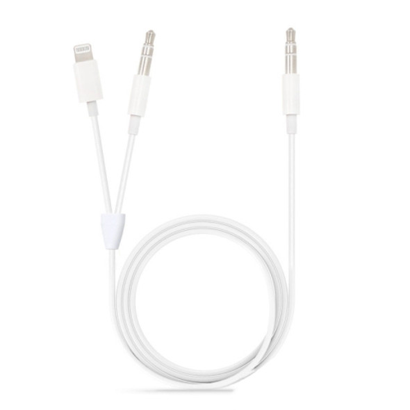1m 2 in 1 8 Pin Male & 3.5mm Male to 3.5mm Male AUX Audio Cable, For iPhone, iPad, Samsung, Huawei, Xiaomi, HTC
