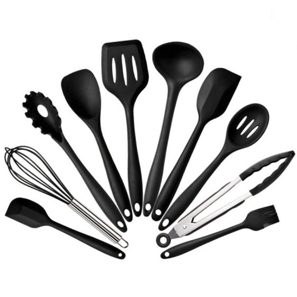 kn7050 10 in 1 Silicone Kitchen Tool Set(Black)