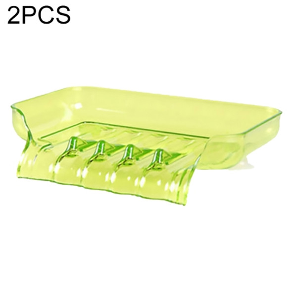 2 PCS Colourful Suction Cup Drainage Soap Box(Green)