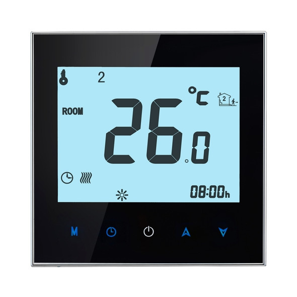 BHT-1000-GA-WIFI 3A Load Water Heating Type Touch LCD Digital WiFi Heating Room Thermostat, Display Clock / Temperature / Periods / Time / Week / Heat etc.(Black)