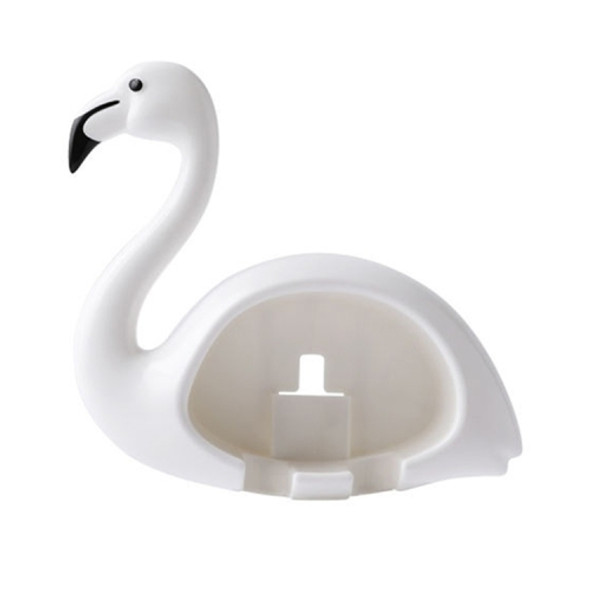 Flamingo Punch-free Cute Animals Suction Bathroom Toothbrush Hooker Toothbrush Holder(White)