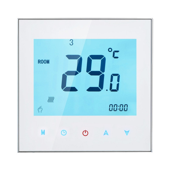 BHT-1000-GA-WIFI 3A Load Water Heating Type Touch LCD Digital WiFi Heating Room Thermostat, Display Clock / Temperature / Periods / Time / Week / Heat etc.(White)