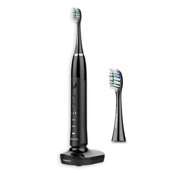 Souness SN801 6 Cleaning Modes IPX7 Waterproof USB Charger Sonic Electric Toothbrush(Black)