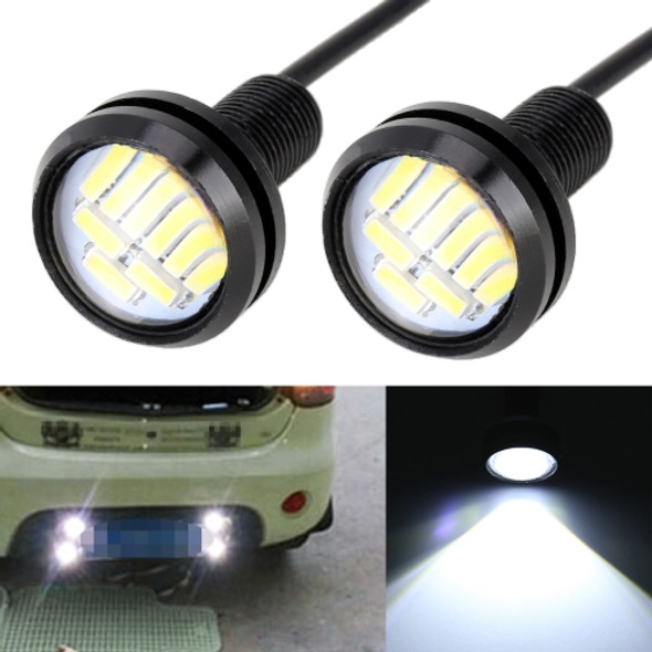 2 PCS 2W Car Auto Eagle Eyes Fog Light Turn Light with 12 SMD-4014 LED Lamps, DC 12V Cable Length: 55cm(White Light)