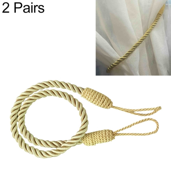 2 Pairs Hand-wound Curtain Straps Curtain Rope Curtain Tassels Straps(Yellow)