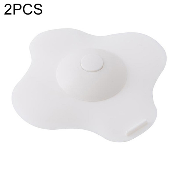 2 PCS Push-type Universal Deodorant Anti Blocking Stopper Kitchen Toilet Water Channel Filter(White)