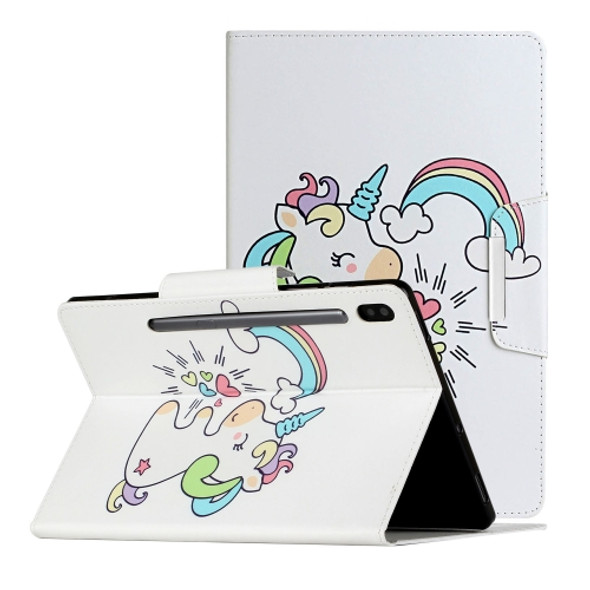 For Samsung Galaxy Tab S6 / T860 Painted Pattern Horizontal Flip Leather Case with Holder(Sideways Unicorn)